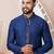 Navy blue designer festive wear jacquard kurta-pajama