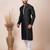 Black designer festive wear jacquard kurta-pajama