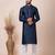 Navy blue designer festive wear jacquard kurta-pajama