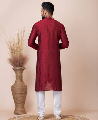 Black designer festive wear silk kurta-pajama 2
