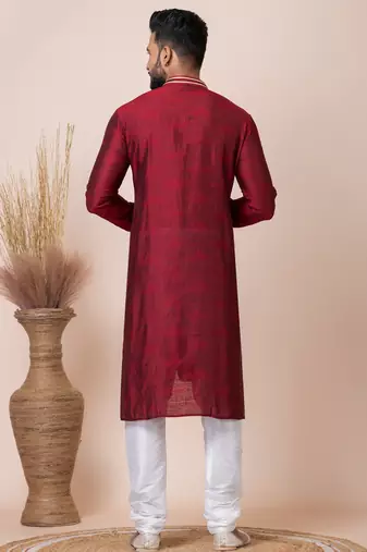 Black designer festive wear silk kurta-pajama