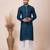 Dark blue designer festive wear jacquard kurta-pajama
