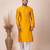 Yellow designer festive wear jacquard kurta-pajama