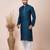 Dark blue designer festive wear jacquard kurta-pajama