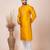 Yellow designer festive wear jacquard kurta-pajama