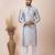 Grey designer festive wear jacquard kurta-pajama