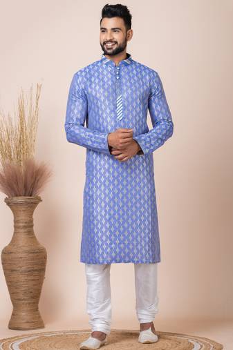 Multicolor designer festive wear jacquard kurta-pajama