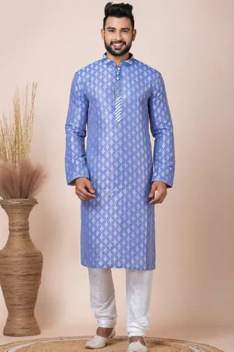 Multicolor designer festive wear jacquard kurta-pajama