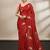 Red Color Sequins Work And Multi Thread Embroidery Work Georgette Saree 