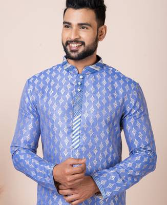 Multicolor designer festive wear jacquard kurta-pajama 4
