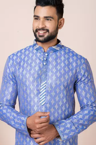 Multicolor designer festive wear jacquard kurta-pajama