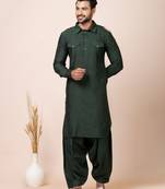 Green designer festive wear viscose pathani-suits