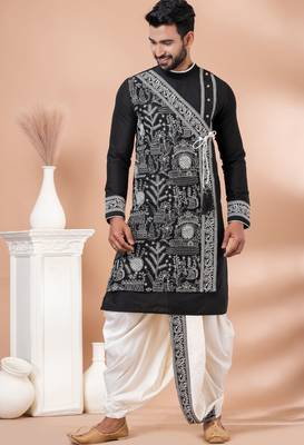 Black designer festive wear viscose kurta-pajama 1
