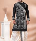 Black designer festive wear viscose kurta-pajama