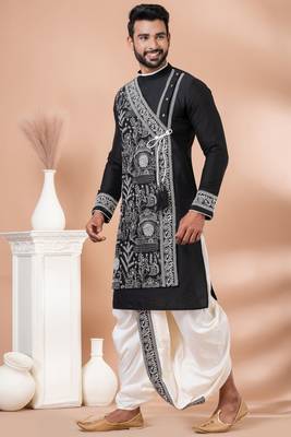 Black designer festive wear viscose kurta-pajama 2