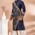 Navy blue designer festive wear viscose kurta-pajama