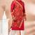 Red designer festive wear viscose kurta-pajama