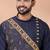 Navy blue designer festive wear viscose kurta-pajama