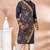 Navy blue designer festive wear viscose kurta-pajama