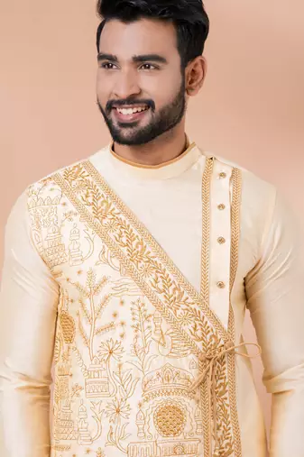 Multicolor designer festive wear viscose kurta-pajama