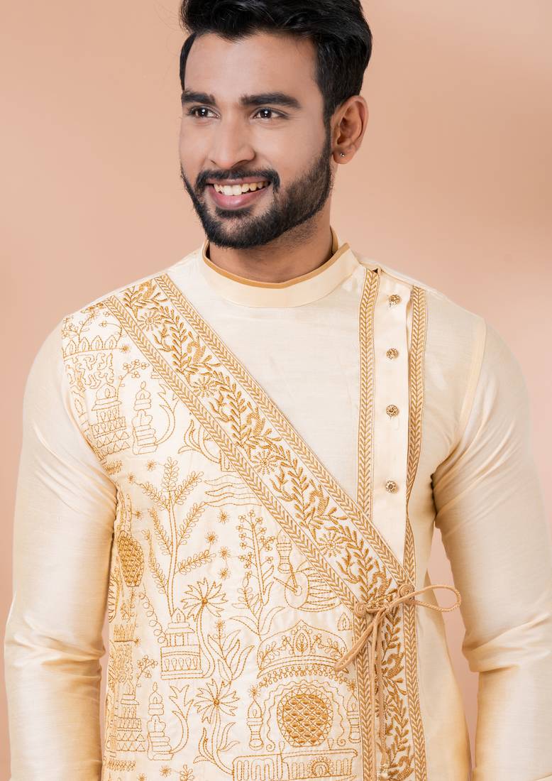 Multicolor designer festive wear viscose kurta-pajama