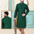 Green designer festive wear dupion silk kurta-pajama