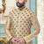 Cream designer festive wear dupion silk kurta-pajama