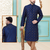 Blue designer festive wear dupion silk kurta-pajama