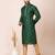 Green designer festive wear cotton silk kurta-pajama