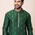 Green designer festive wear cotton silk kurta-pajama