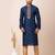 Royal blue designer festive wear cotton silk kurta-pajama