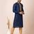 Royal blue designer festive wear cotton silk kurta-pajama