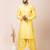 Yellow designer festive wear viscose pathani-suits