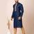 Royal blue designer festive wear cotton silk kurta-pajama