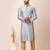 Grey designer festive wear cotton silk kurta-pajama