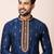 Royal blue designer festive wear cotton silk kurta-pajama