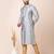 Grey designer festive wear cotton silk kurta-pajama