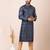Navy blue designer festive wear jacquard kurta-pajama