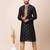 Black designer festive wear cotton silk kurta-pajama