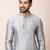 Grey designer festive wear cotton silk kurta-pajama