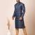 Navy blue designer festive wear jacquard kurta-pajama