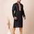 Black designer festive wear cotton silk kurta-pajama