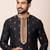 Black designer festive wear cotton silk kurta-pajama