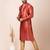 Red designer festive wear jacquard kurta-pajama