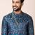 Navy blue designer festive wear jacquard kurta-pajama