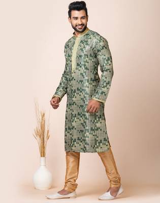 Multicolor designer festive wear jacquard kurta-pajama 1