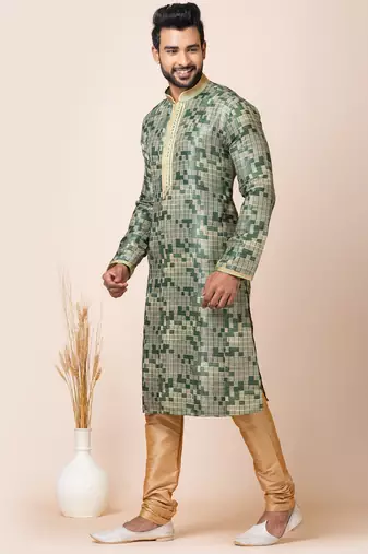 Multicolor designer festive wear jacquard kurta-pajama