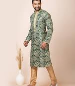 Multicolor designer festive wear jacquard kurta-pajama