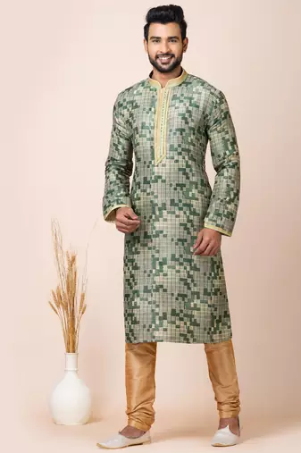 Multicolor designer festive wear jacquard kurta-pajama