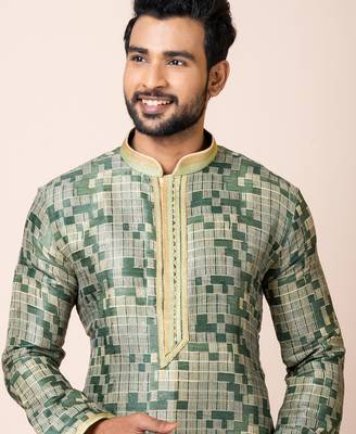 Multicolor designer festive wear jacquard kurta-pajama 4